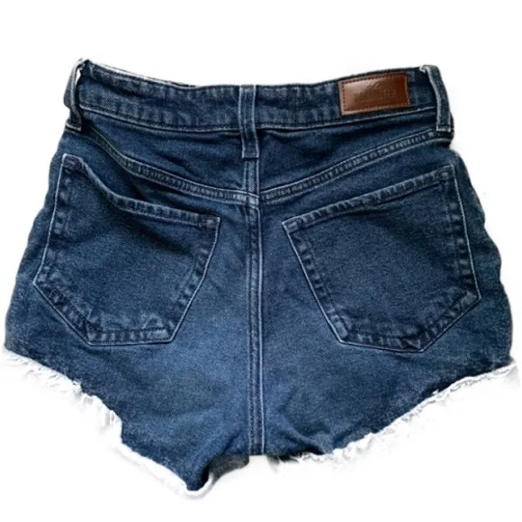 Hollister Floral Embroidered Cutoff Denim High Waisted Shorts - Picture 2 of 7